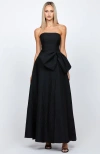 Bariano Zuzanna Strapless Bow Maxi In Black