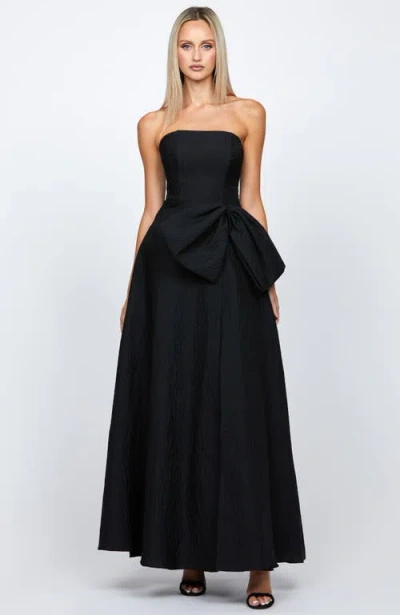 Bariano Zuzanna Strapless Bow Maxi In Black