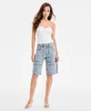 Bariii Bar Iii Women's Denim Cargo Shorts, Exclusively At Macy's
