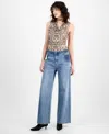 Bariii Bar Iii Women's High-rise Wide-leg Denim Jeans, Exclusively At Macy's In Throne