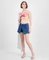 Bariii Bar Iii Women's Split Denim Skort, Exclusively At Macy's