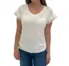 Bariloche Acapulco Ruffle Top In White In Yellow