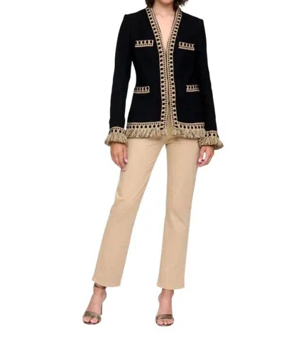 Bariloche Piruleta Tweed Jacket In Black,khaki In Multi