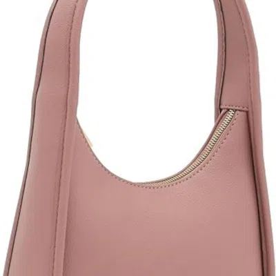 Bariq Small Minimalist Shoulder Bag For Women, Faux Leather Underarm Purse, Chic Top Handle Handbag For Ev In Pink