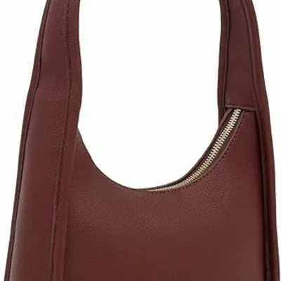 Bariq Small Minimalist Shoulder Bag For Women, Faux Leather Underarm Purse, Chic Top Handle Handbag For Ev In Red