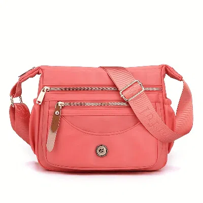 Bariq Stylish Shoulder Bag Pu Leather Trendy Crossbody Bag Solid Color Tote Bag With Adjustable Guitar Str In Pink