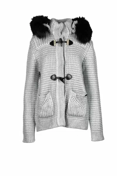 Bark Knit Coat Toggle Closure - Silver