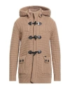 Bark Man Coat Camel Size M Wool, Polyamide In Brown