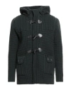 Bark Man Coat Dark Green Size M Wool, Polyamide In Black