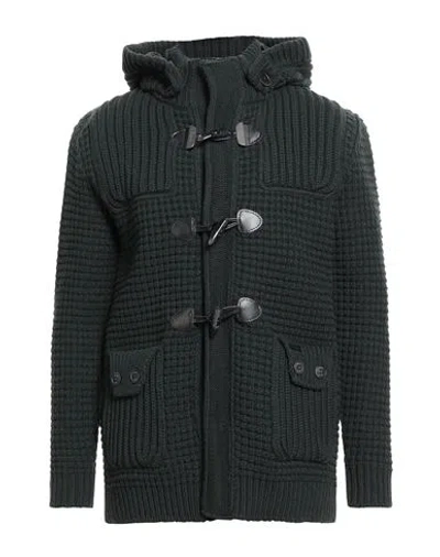 Bark Man Coat Dark Green Size M Wool, Polyamide In Black