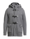 Bark Man Coat Grey Size M Wool, Polyamide In Gray