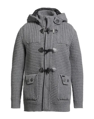 Bark Man Coat Grey Size M Wool, Polyamide In Gray