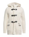Bark Man Coat Ivory Size L Wool, Polyamide In White