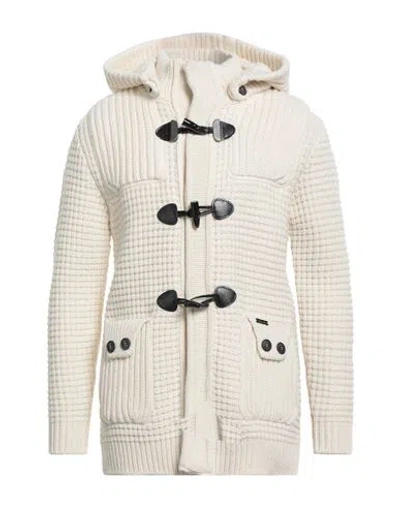 Bark Man Coat Ivory Size L Wool, Polyamide In White