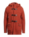 Bark Man Coat Rust Size L Wool, Polyamide In Red