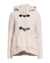 Bark Woman Coat Beige Size L Wool, Polyamide In Sand