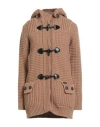 Bark Woman Coat Camel Size Xs Wool, Polyamide In Brown