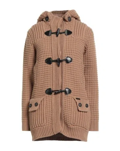 Bark Woman Coat Camel Size Xs Wool, Polyamide In Sand