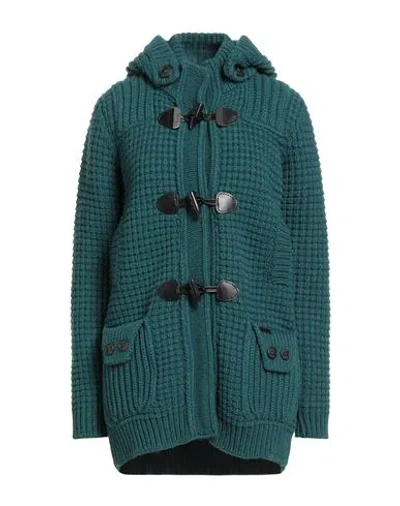 Bark Woman Coat Deep Teal Size S Wool, Polyamide In Green