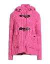 Bark Woman Coat Fuchsia Size S Wool, Polyamide In Pink