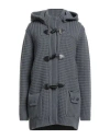 Bark Woman Coat Grey Size L Wool, Polyamide