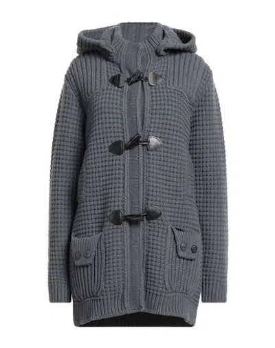 Bark Woman Coat Grey Size L Wool, Polyamide