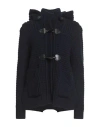 Bark Woman Coat Midnight Blue Size L Wool, Polyamide