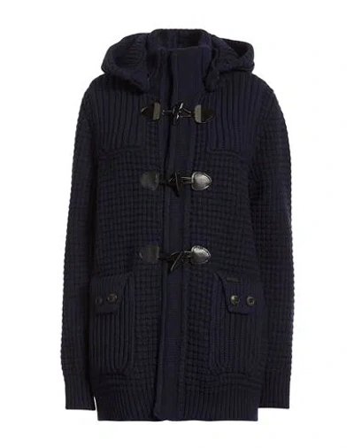 Bark Woman Coat Navy Size S Wool, Polyamide In Blue