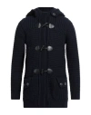 Bark Woman Coat Navy Size Xl Wool, Polyamide In Black
