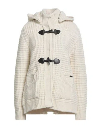 Bark Woman Coat Off White Size L Wool, Polyamide