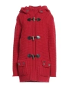 Bark Woman Coat Red Size M Wool, Polyamide