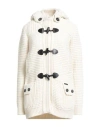 Bark Woman Coat White Size S Wool, Polyamide