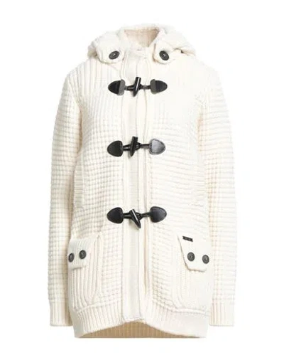 Bark Woman Coat White Size S Wool, Polyamide
