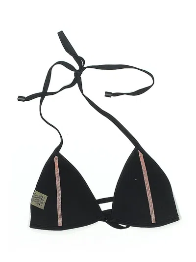 Pre-owned Barkins Swimsuit Top Black Graphic Pattern Swimwear