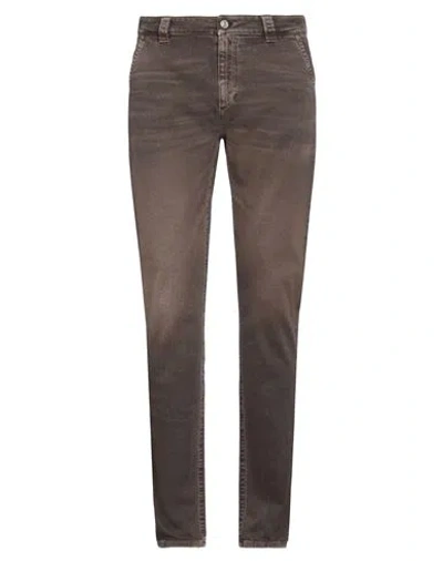 BARMAS BARMAS MAN JEANS DARK BROWN SIZE 33 COTTON, ELASTANE