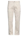 Barmas Man Pants Beige Size 33 Cotton, Elastane In Gray