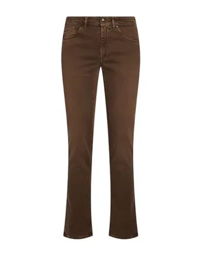 Barmas Man Pants Brown Size 31 Cotton, Elastane