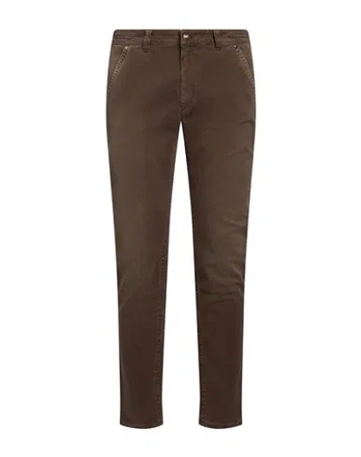 Barmas Man Pants Brown Size 38 Cotton, Elastane