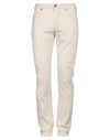 Barmas Man Pants Cream Size 35 Cotton, Lyocell, Linen, Elastane In White