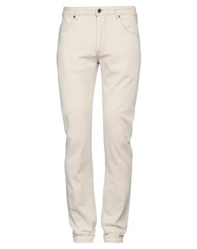 Barmas Man Pants Cream Size 35 Cotton, Lyocell, Linen, Elastane In White