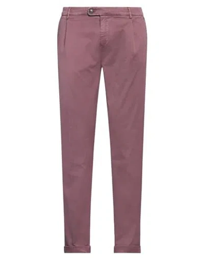 Barmas Man Pants Plum Size 33 Cotton, Elastane In Purple