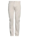 Barmas Man Pants Ivory Size 34 Cotton, Elastane In White