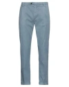 Barmas Man Pants Light Blue Size 33 Linen, Cotton, Elastane In Blue