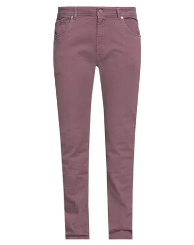 Barmas Man Pants Purple Size 38 Cotton, Elastane