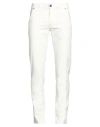 Barmas Man Pants White Size 32 Cotton, Elastane In White