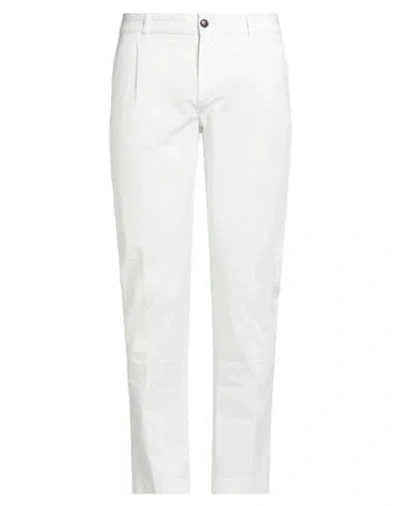 Barmas Man Pants White Size 34 Cotton, Elastane