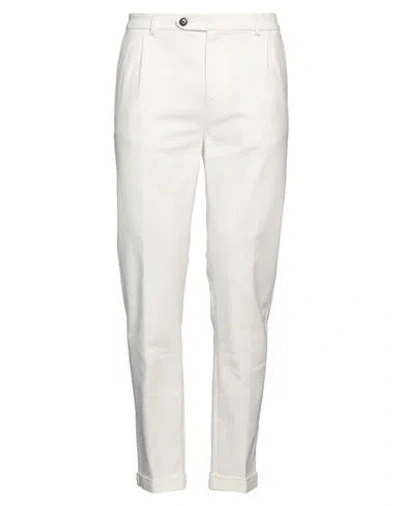 Barmas Man Pants Ivory Size 34 Cotton, Elastane In White