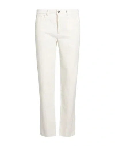 Barmas Man Pants White Size 36 Cotton, Elastane