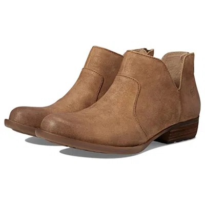 Bã¸rn Born Kerri Br0012092 Boots Women's Tan Leather Block Heel Bootie Zogg2085 In Animal Print