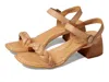 Bã¸rn Born Simone Sandals Women's Tan Leather Braided Strap Block Heel Rhs4696 In Brown